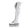 Demonia White Patent Leather 2" Platform Boots* Shoes
