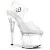 Pleaser 7" Heel Clear Platform Ankle Strap Sandal* Shoes