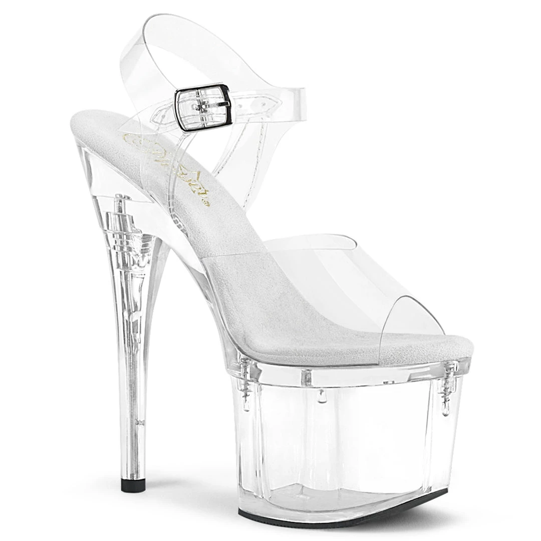 Pleaser 7" Heel Clear Platform Ankle Strap Sandal* Shoes 3 Pleaser 7" Heel Clear Platform Ankle Strap Sandal* Shoes
