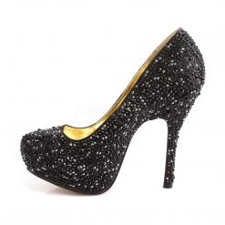 Fabulicious Shoes Black Satin 5.25" Heel Platform Pump 7 Fabulicious Shoes Black Satin 5.25