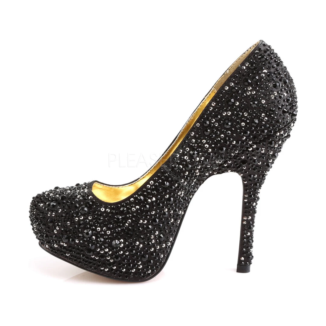 Fabulicious Shoes Black Satin 5.25" Heel Platform Pump 4 Fabulicious Shoes Black Satin 5.25" Heel Platform Pump