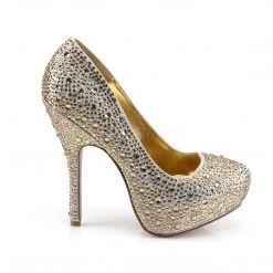 Fabulicious Shoes Champagne Satin 5.25" Heel Platform Pump 9 Fabulicious Shoes Champagne Satin 5.25