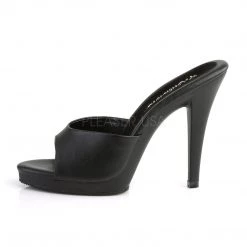 Fabulicious Black 4.5" Heel Platform Slide Shoes 7 Fabulicious Black 4.5