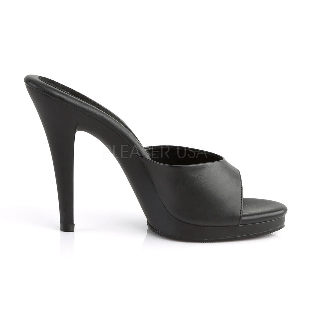 Fabulicious Black 4.5" Heel Platform Slide Shoes 6 Fabulicious Black 4.5" Heel Platform Slide Shoes