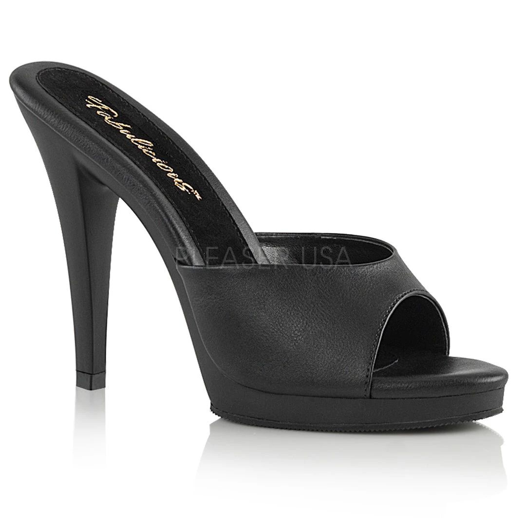 Fabulicious Black 4.5" Heel Platform Slide Shoes 3 Fabulicious Black 4.5" Heel Platform Slide Shoes