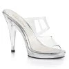 Fabulicious Clear 4.5" W/ .5" Platform Two Band Slide Shoes
