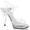 Fabulicious Clear 4.5" Stiletto Heel Ankle Strap Platform Shoes