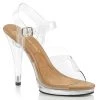 Fabulicious Shoes Clear/Tan 4.5" Heel Ankle Strap Sandal