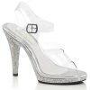 Fabulicious Clear/Silver 4.5" Heel Ankle Strap Sandal Shoes 2 Fabulicious Clear/Silver 4.5" Heel Ankle Strap Sandal Shoes