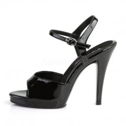 Fabulicious Black 4.5" Heel 1/2" Platform Ankle Strap Sandal 7 Fabulicious Black 4.5