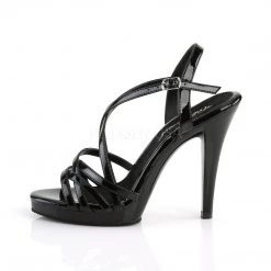 Fabulicious 4.5" Heel Black Platform Criss-Cross Sandal 7 Fabulicious 4.5
