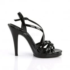 Fabulicious 4.5" Heel Black Platform Criss-Cross Sandal 9 Fabulicious 4.5