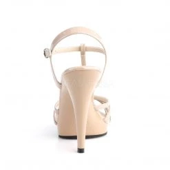 Fabulicious Shoes Beige 4.5" Heel T-Strap Sandal 8 Fabulicious Shoes Beige 4.5