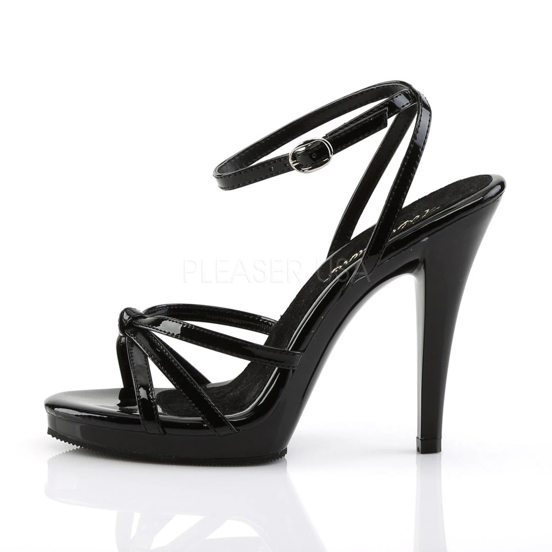 Fabulicious Shoes Black 4.5" Heel Strappy Ankle Wrap Platform Sandal 4 Fabulicious Shoes Black 4.5" Heel Strappy Ankle Wrap Platform Sandal