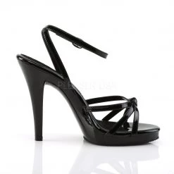 Fabulicious Shoes Black 4.5" Heel Strappy Ankle Wrap Platform Sandal 9 Fabulicious Shoes Black 4.5