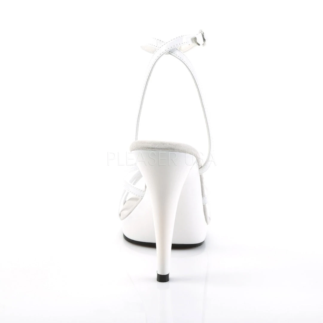 Fabulicious White 4.5" Strappy Ankle Wrap Platform Sandal Shoes 5 Fabulicious White 4.5" Strappy Ankle Wrap Platform Sandal Shoes