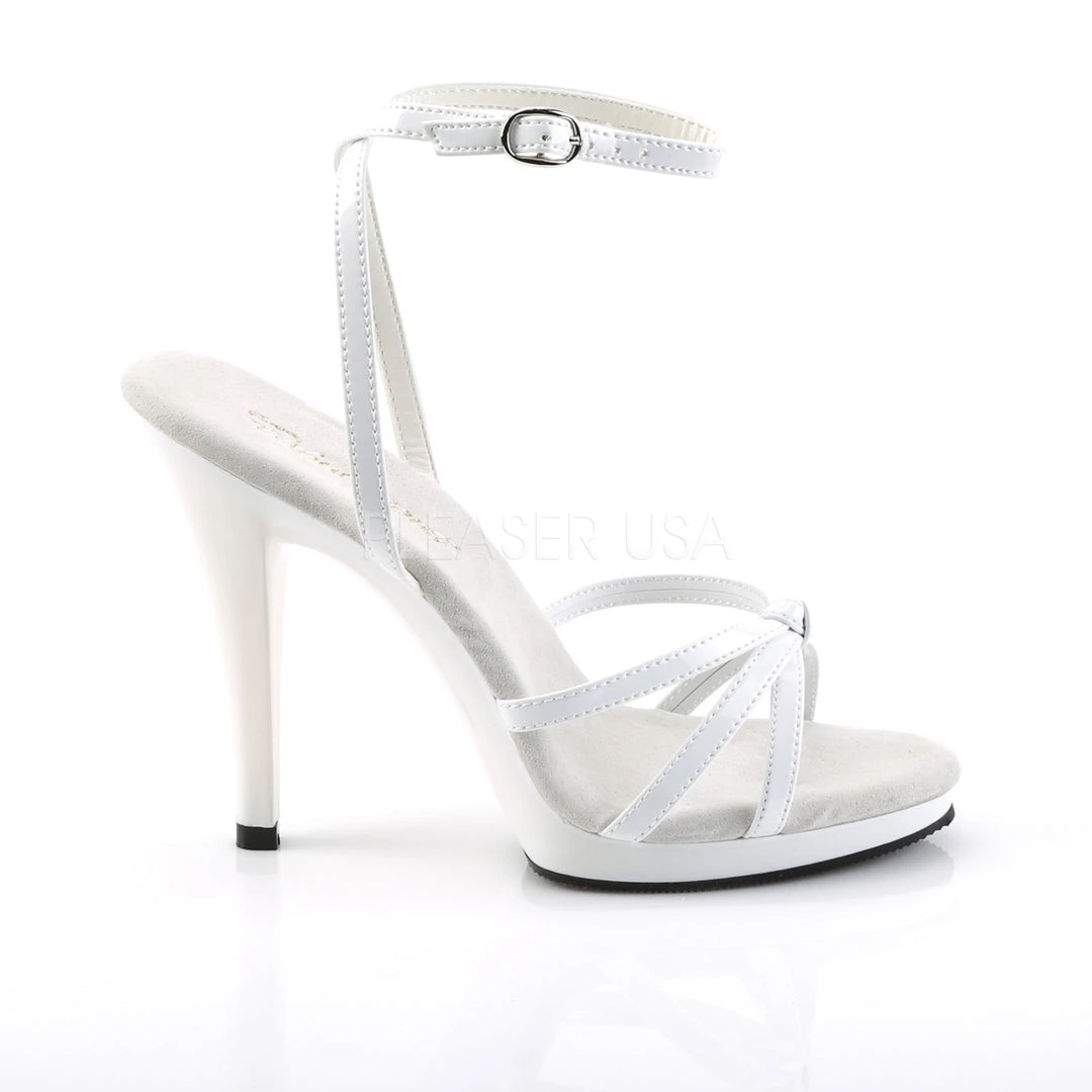 Fabulicious White 4.5" Strappy Ankle Wrap Platform Sandal Shoes 6 Fabulicious White 4.5" Strappy Ankle Wrap Platform Sandal Shoes