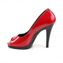 Fabulicious Shoes Red/Black 4.5" Heel Peep-Toe Pump