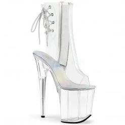 Pleaser 8" Heel Clear Open Toe/Heel Ankle Boot*