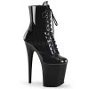 Pleaser Shoes 8" Heel Black Lace-Up Ankle Boot* 1 Pleaser Shoes 8" Heel Black Lace-Up Ankle Boot*