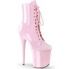 Pleaser 8" Heel Baby Pink Lace-Up Platform Ankle Boot* Shoes