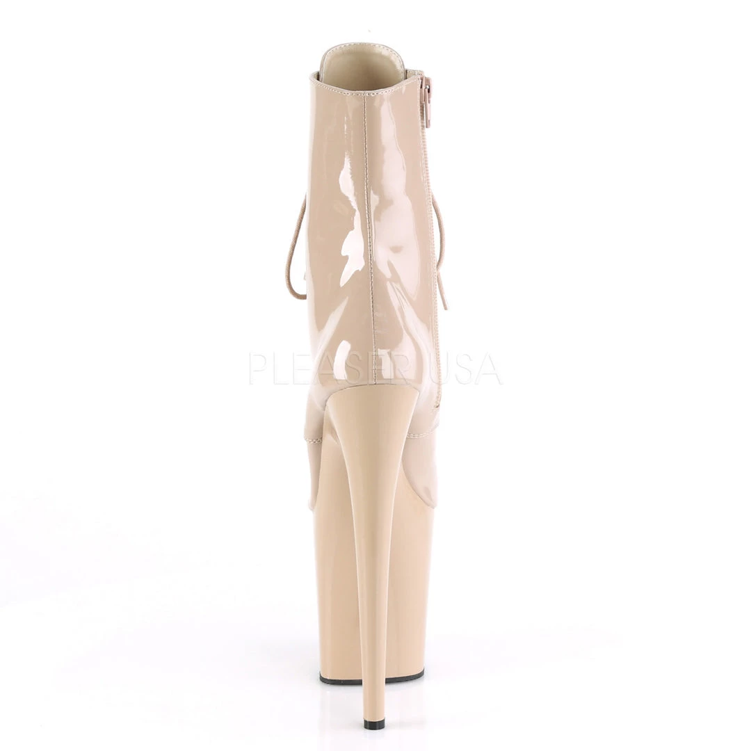 Pleaser Shoes 8" Heel Beige Lace-Up Platfrom Ankle Boot* 5 Pleaser Shoes 8" Heel Beige Lace-Up Platfrom Ankle Boot*