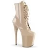 Pleaser Shoes 8" Heel Beige Lace-Up Platfrom Ankle Boot* 1 Pleaser Shoes 8" Heel Beige Lace-Up Platfrom Ankle Boot*
