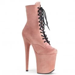 Pleaser 8" Heel Baby Pink Lace-Up Ankle Platform Boot* Shoes