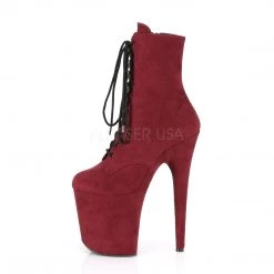 Pleaser 8" Heel Red Lace-Up Ankle Boot* Shoes