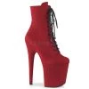 Pleaser Shoes 8" Heel Red Lace-Up 4" Platform Booties*