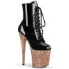 Pleaser 8" Black/Rose Gold Glitter Ankle Booties* Shoes 2 Pleaser 8" Black/Rose Gold Glitter Ankle Booties* Shoes
