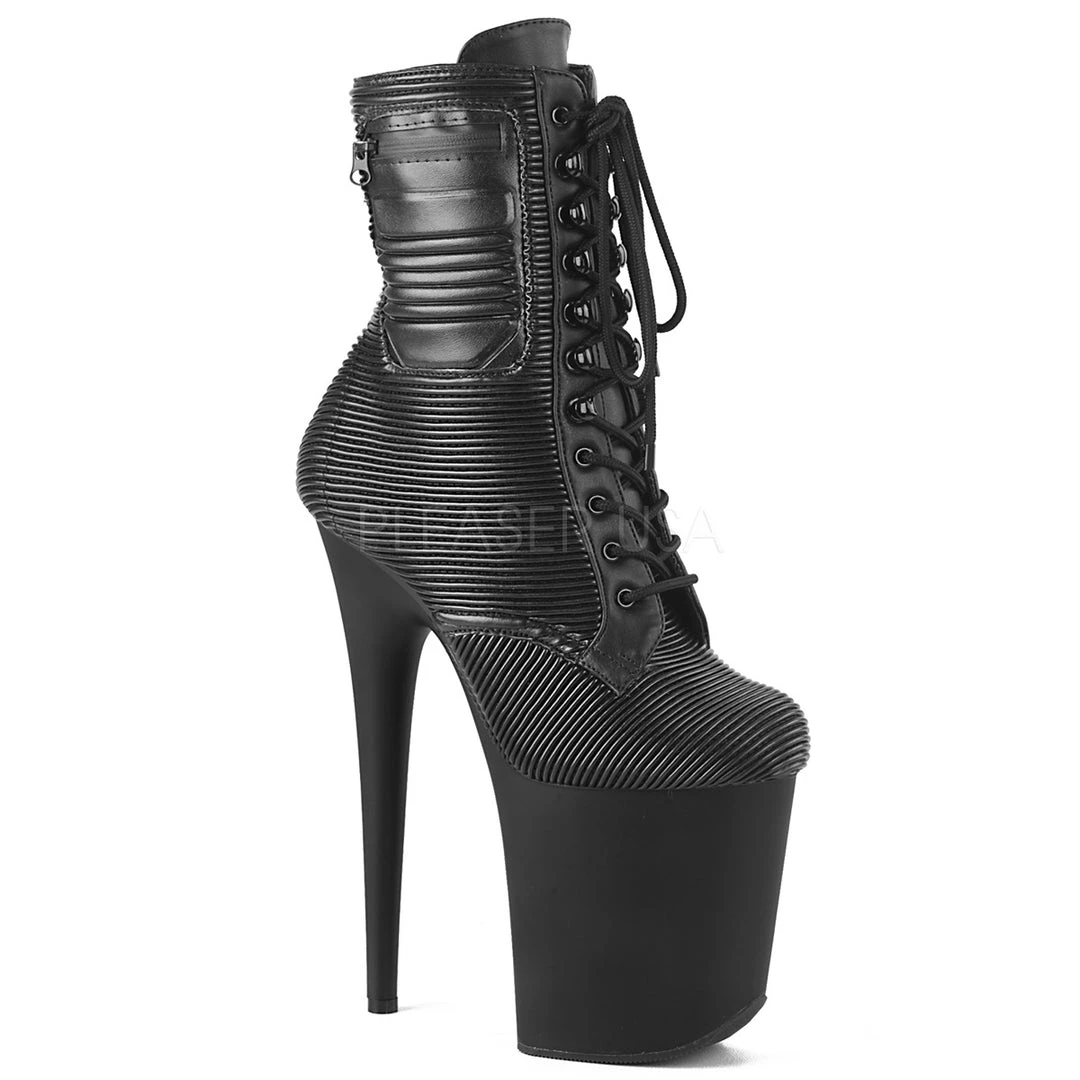 Pleaser Shoes 8" Heel Black Faux Leather Platform Boot* 3 Pleaser Shoes 8" Heel Black Faux Leather Platform Boot*