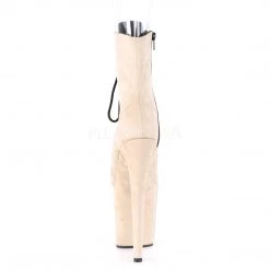 Pleaser 8" Heel Beige Lace-Up Ankle Boot* 8 Pleaser 8