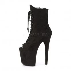 Pleaser Shoes 8" Heel Black Lace-Up 4" Platform Booties*