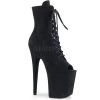 Pleaser Shoes 8" Heel Black Lace-Up 4" Platform Booties*