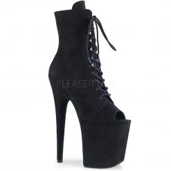 Pleaser Shoes 8" Heel Black Lace-Up 4" Platform Booties*