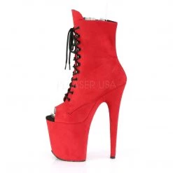 Pleaser Shoes 8" Heel Red Lace-Up 4" Platform Ankle Boot*