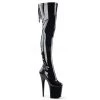 Pleaser Shoes 8" Heel Black Platform Lace-Up Stretch Boots* 2 Pleaser Shoes 8" Heel Black Platform Lace-Up Stretch Boots*