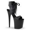 Pleaser 8" Heel Black Lace-Up Faux Leather Sandal* Shoes 1 Pleaser 8" Heel Black Lace-Up Faux Leather Sandal* Shoes
