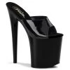 Pleaser Black 8" Peep Toe Slide Heels*