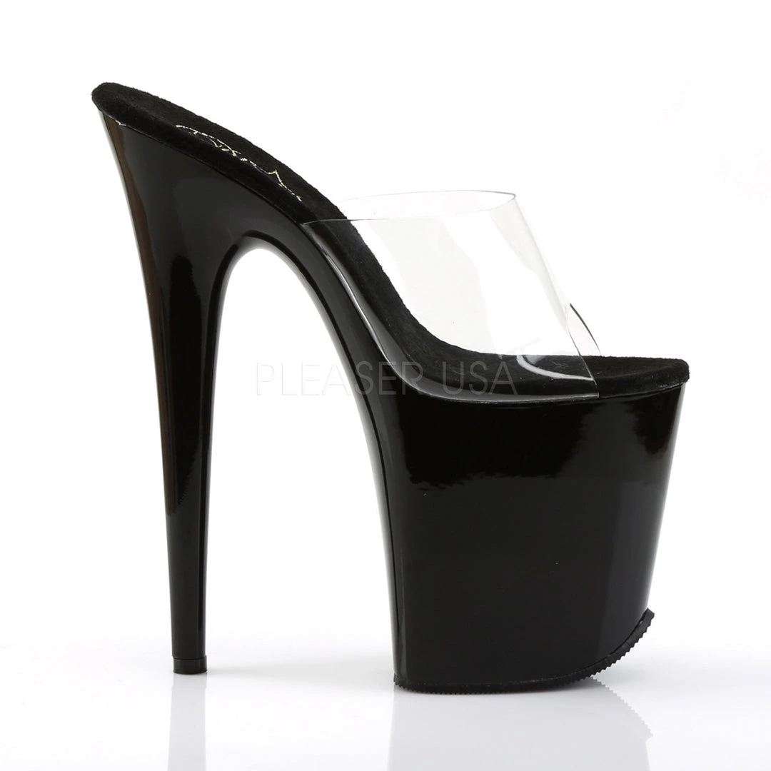 Pleaser 8" Clear Peep Toe Slide Stripper Heels* 6 Pleaser 8" Clear Peep Toe Slide Stripper Heels*