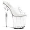 Pleaser Clear 8" Peep Toe Slide Heels* 1 Pleaser Clear 8" Peep Toe Slide Heels*
