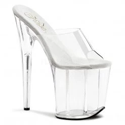 Pleaser Clear 8" Peep Toe Slide Heels*