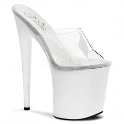 Pleaser 8" Heel Clear Peep Toe Slide Platform Shoes*