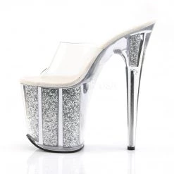 Pleaser Clear/Silver 8" Glitter High Heels*