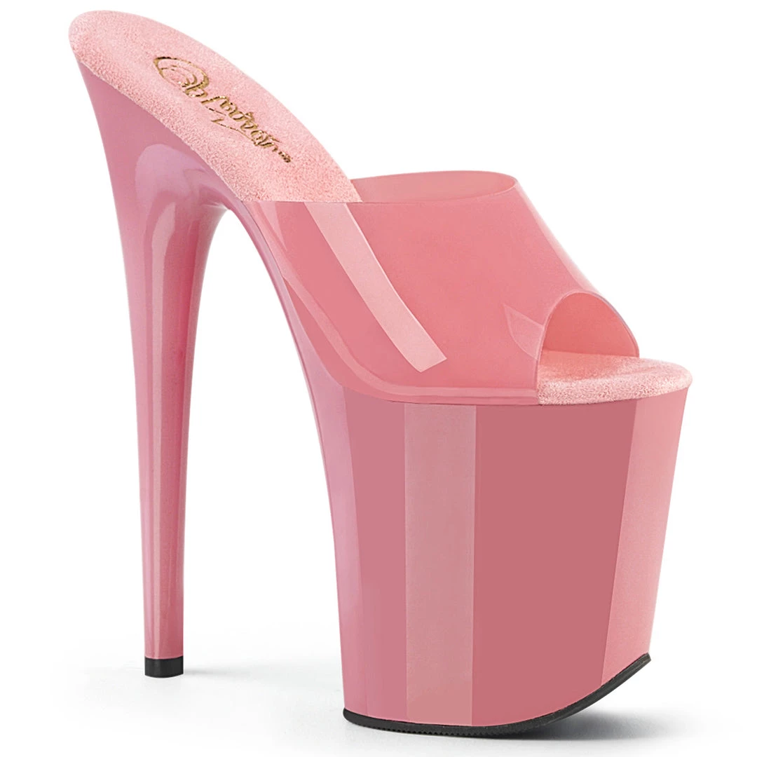 Pleaser Lingerie 8" Heel, Baby Pink (Jelly-Like) TPU/B. Pink Platform Slide 3 Pleaser Lingerie 8" Heel, Baby Pink (Jelly-Like) TPU/B. Pink Platform Slide