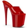 Pleaser 8" Heel, Red (Jelly-Like) TPU/Red Platform Slide*