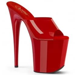 Pleaser 8" Heel, Red (Jelly-Like) TPU/Red Platform Slide*