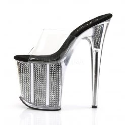 Pleaser Clear/Black 8" Platform Slide Pumps* Shoes