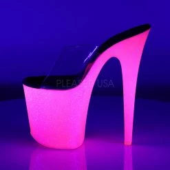 Pleaser Clear/Hot Pink 8